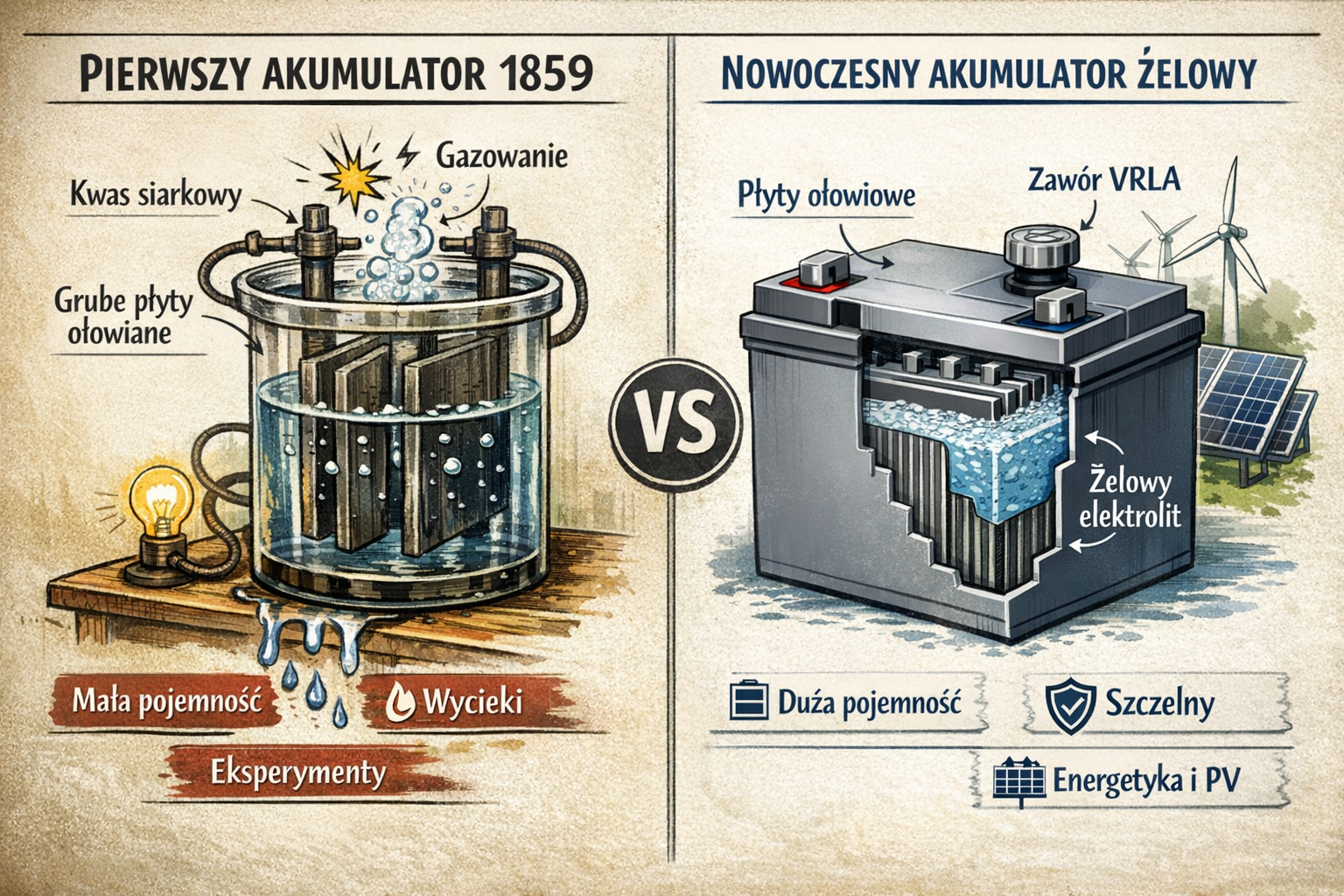 Czym różniły się dawne akumulatory od nowoczesnych modeli ?